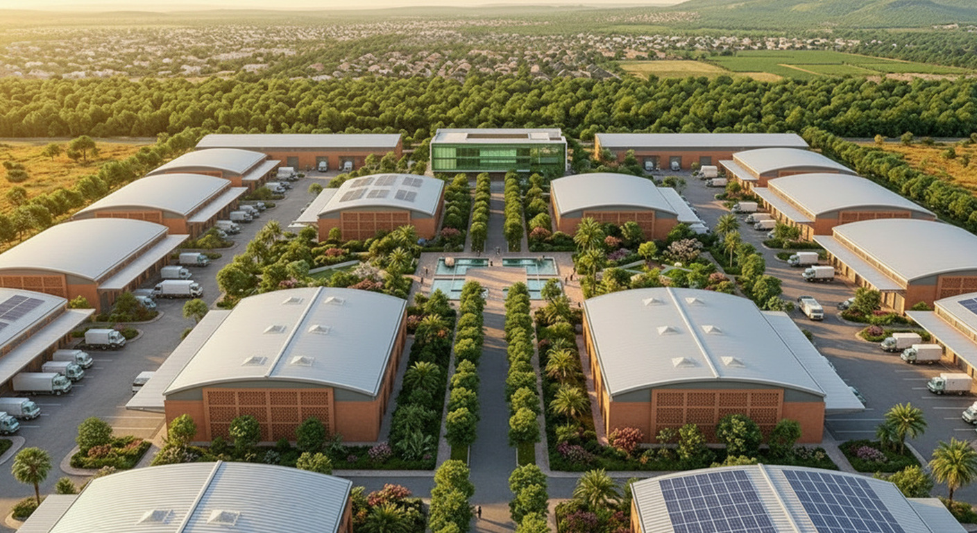 A clean modern industrial estate