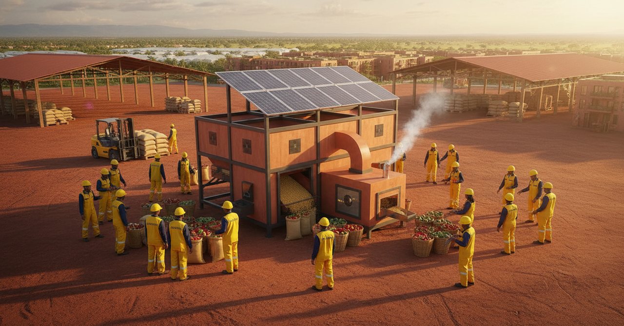 Hybrid solar-biomass crop dryer